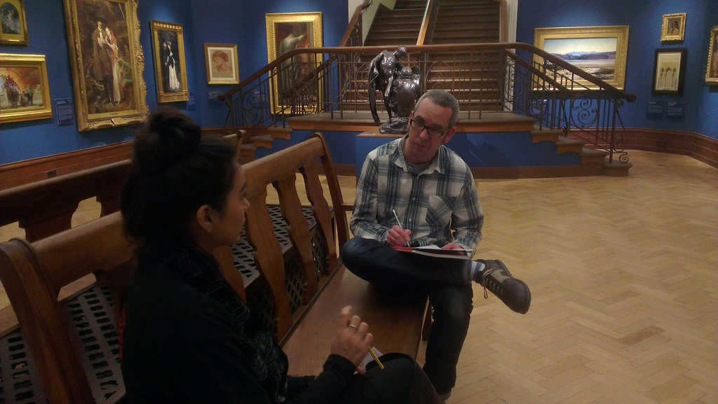 A user research interview being conducted at Bristol Museum 