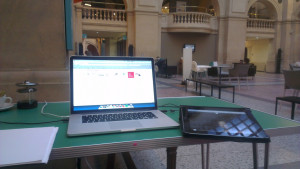 User testing at Bristol Museum with a laptop and an iPad