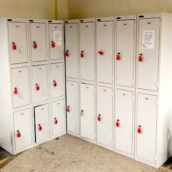 Photo showing grey lockers